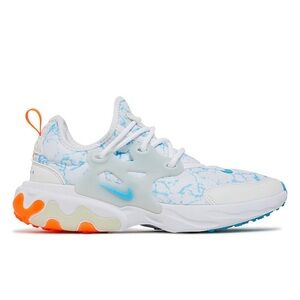 Nike Athletic Shoes White and Blue with Orange Accents